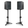BQKOZFIN Adjustable Height Speaker Stands, Extend 50.5 to 75CM Floor Speaker Stand Holds Satellite Speakers & Bookshelf Speaker, 1 Pair Black (2