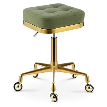 AANAN Stools,Swivel Rolling Stool Beauty Stool with Wheels, Height Adjustable Swivel Stool Barber Stool with Chair Rod for Kitchen, Salon, Bar, O