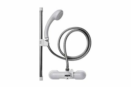 Croydex AB210040 Bath Shower Mixer Set, Silver and White