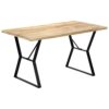 vidaXL Solid Mango Wood Dining Table Kitchen Dinner Living Room Furniture Computer Study Desk Workstation Stand 140x80x76cm