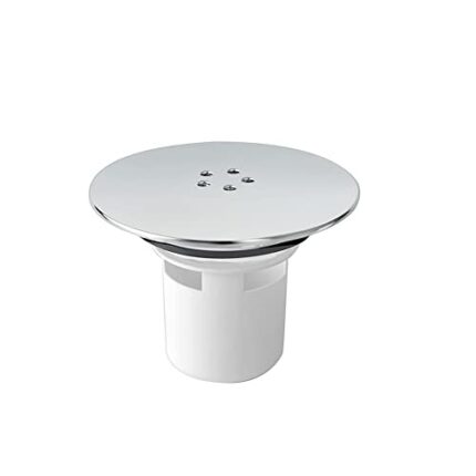 Lokatall Shower Drain Cover, Shower Waste Trap Cover Plug Hole Cover Shower Trap Cover Replacement, 115mm Chrome Finished Top Cover / 90mm Drain