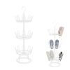 BeShero Revolving Shoe Tree Rack,Metal Revolving Shoe Rack,Round Shoe Storage Stand- Three Tier Home Shoe Organizer - Holds Up to 12 Pairs of Sho