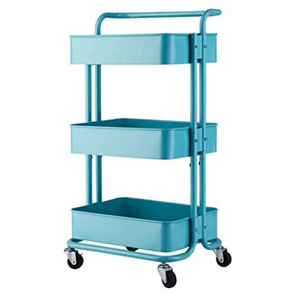 BHVXW 3-Tier Kitchen Storage Carts Wheels Trolley Bathroom Storage Organization Cart With Wheels Storage Shelves