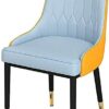 dining chair Kitchen Dining Room Furniture Chairs Kitchen Dining Chairs Modern PU Leather High Back Padded Soft Seat Chair Metal Legs Living Room