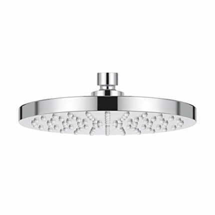 KES Rainfall Shower Head 8-Inch Rain Shower Head Overhead Replacement, Fixed Shower Head Adjustable with Swivel Ball Round Chrome, J201