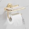 VERDDE Shower Bathroom Accessories Set, Towel, Paper Holder, Coat Hook, Toilet Brush, Polished Gold, Bath Hardware