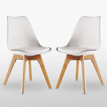 Life Interiors Lorenzo Retro Dining Chair 2-Piece Set, White