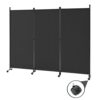 Spurgehom 3 Panel Rolling Room Divider, Folding Partition Privacy Screens, Freestanding Fabric Room Panel, Portable Folding Wall Divider for Offi