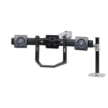 Ergotron Dual Monitor & Handle Kit - Mounting kit (handle, 2 mounting brackets, bow mounting arm, mounting hardware) for 2 LCD displays - black -