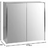 Bath Vida Tiano Bathroom Cabinet Double Door Mirrored Wall Mounted Stainless Steel Modern
