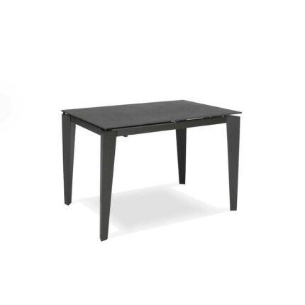 SOLOLED Extending Table from 120 cm to 170 cm Modern Dining Room with an Extension Ceramic Top on Tempered Glass and Metal Legs Width 80 cm for 6