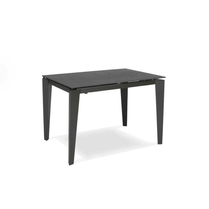 SOLOLED Extending Table from 120 cm to 170 cm Modern Dining Room with an Extension Ceramic Top on Tempered Glass and Metal Legs Width 80 cm for 6