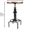 Topower Industrial Bar Table 31.5-41.3" Adjustable Pub Table Kitchen Dining Coffee Bistro Table