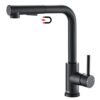 Tohlar Black Kitchen Tap Mixer with Pull Out Sprayer,360°Swivel Mixer Taps with Magnetic Docking,Stainless Steel Monobloc Single Handle Kitchen S