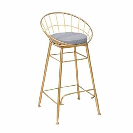 LUKEO Bar Stool chairs High Chair Simple Wrought Iron Bar Chair Gold Stool Dining Chair Nordic Pub Accessories Leisure