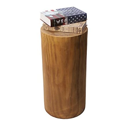 Athaliah Wooden Side Table,Home Decor Coffee End Table Nightstands for Bedroom with Natural Edge Accent Table Wood Garden Stool for Indoor Outdoo