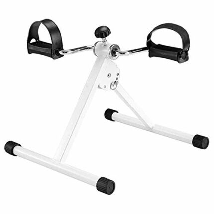 LUNEZY Folding Mini Pedal Exerciser,Arm and Leg Pedal Exercise bike, Adjustable Fitness Rehab Equipment, for Seniors Gym Fitness Training