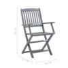 vidaXL 6x Solid Acacia Wood Folding Outdoor Chairs Garden Seating Furniture Foldable Wooden Patio Side Seat Kitchen Dining Room Dinner Chair