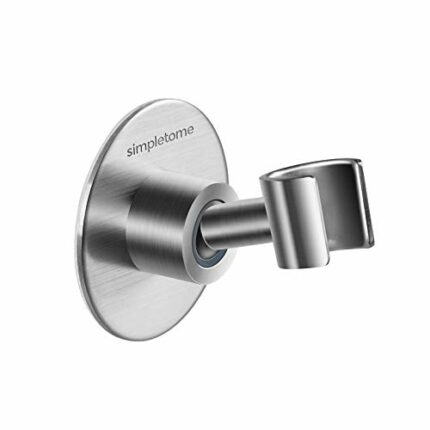 simpletome Shower Head Holder Adhesive Adjustable Bracket Wall Mount SUS304 Stainless Steel (Silver)