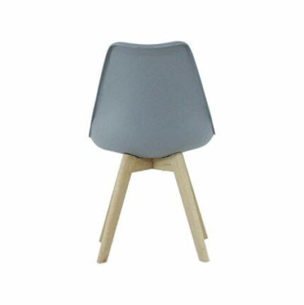 P&N Homewares® Lorenzo Chair - Plastic Shell | Padded Seat | Wood Retro | Dining Chairs - White Black Grey Red Yellow Pink Green Blue | (Grey)