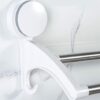 Towel Rail Wall Mounted Towel Holder Stainless Steel Towel Rack Bathroom Suction Cup With Two Hooks Simple Kitchen Toilet Double Pole No Drilling