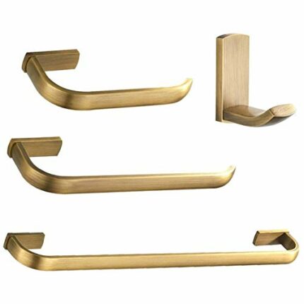 HIGOH Towel Rack Towel Holder Towel Hook Towel Towel Bar Toilet 4-Pieces Hardware Set Brass for Bathroom Hardware Set Towel Bar Bathroom Hardware