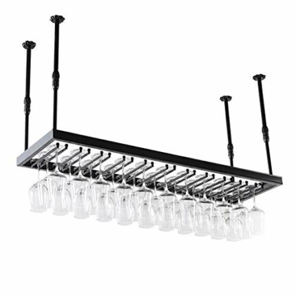 Ceiling Stylish Simplicity Industrial Retro Wine Glass Stylish Simplicity Rack Iron Metal Creative Display Inverted High Glass Rack Bar Restauran