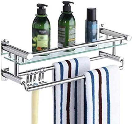 Stainless Steel Towel Rack Wall Mounted Bathroom，Bath Towel Bar Towel Rack Classic Wall-mounted Stainless Steel Bathroom Towel Rack