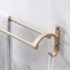 Bathroom Wall-Mounted Towel Bar with Hanging Hook Bathroom Shelf Towel Rack Two Rod Prevention Bathroom Storage Rack Shower Rack Tower Hanger