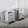 Comfortzone Home Furnishers Mirrored Venetian Ornate 3 Drawer Bedside Table, 46 x 35 x 54cm