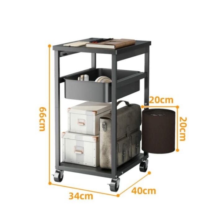 ZCMEB Trolley Rack Kitchen Bedroom Bedside Table Living Room Mobile Snack Rack