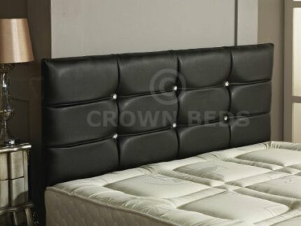 DELUXE FAUX LEATHER HEADBOARD IN 2ft6 3ft 4ft 4ft6 5ft 6ft (White, 3ft (Single)
