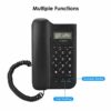 Universal Corded Phone Desktop Wall Mount Wired Telephone DTMF/FSK Mode Corded Phone with Speakerphone and Caller ID/Call Waiting for Home Office