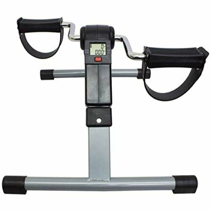 LUNEZY Folding Mini Exercise Bike Pedal Exerciser Bike Portable Arm Home Pedal Exerciser Gym Fitness Training With LCD Monitor
