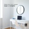 Umbra Hub 24” Round Wall Mirror With Rubber Frame, Modern Room Decor for Entryways, Washrooms, Living Rooms and More, Black