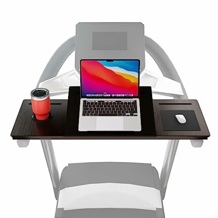 ALVENCO Brown Treadmill Desk Attachment with Adjustable Height - Bamboo Treadmill Laptop Holder - Treadmill Desk Workstation 33” Long - Big Size