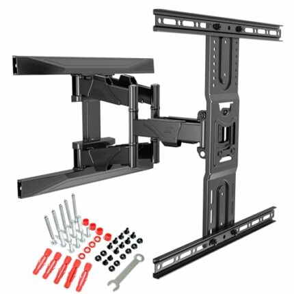 Ergosolid Heavy Duty Full-Motion TV Wall Mount for 45-75 Inch LED LCD Screens TV Mount with VESA Max 600 x 400 mm, up to 45.5 kg, TÜV GS 2020-P6