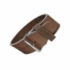 Damn-Fit® Powerlifting Belt for Weight Lifting - 4” Wide 10mm Thick Single Prong - Original Cowhide Nubuk Leather, Crossfit Bodybuilding Deadlift