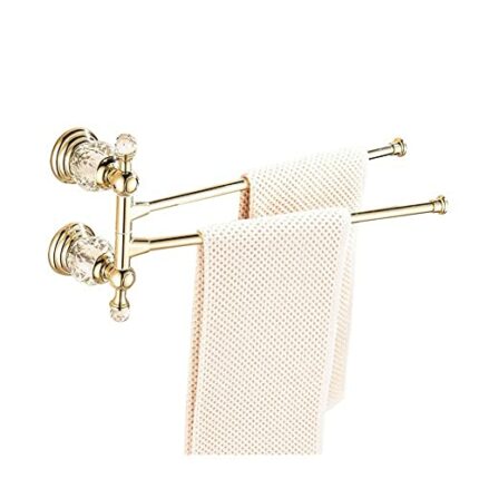 HIGOH Towel Racks,Towel Holder Towel Rail for Bathroom, Finish Rotating Towel Bar Clothes Hanger, Crystal Towel Holder, Wall Mounted Towel Hanger