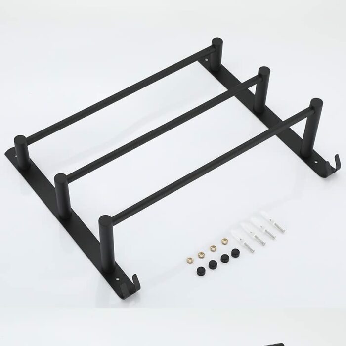 MIAOHY Towel Rack Towel Holder with Hook Stainless Steel Bathroom Accessories Wall Shelf (Color : D, Size : 50cm)