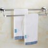 Bathroom Bathroom Shelf Double Bar Towel Rack Storage Rack Kitchen Cloths Hanger Tower -Resistant Shower Holder - Silver Tower Hanger/50Cm