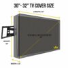 Clicks Depot Outdoor TV Cover 30 to 32 inches with Bottom Cover, Waterproof Thick Fabric, Weatherproof Outdoor TV Enclosure for Outside LED, LCD,