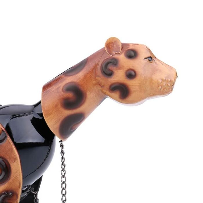 JJZXD Leopard Wine Holder Metal Animal Wine Rack Sculpture Bar Wine Bottle Stand Practical Interior Home Decoration Crafts