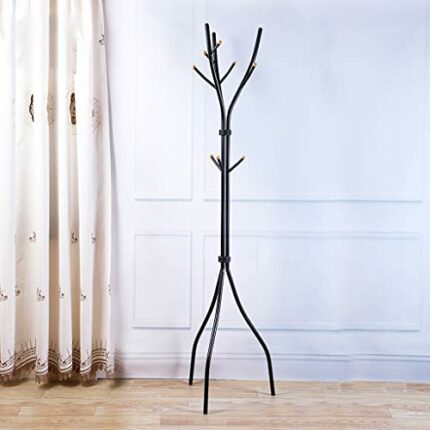 EYHLKM Iron Floor Hanger Bedroom Entrance Hat Tree Branch Hanger Living Room Hanging Bag Rack Household Coat Rack (Color : Argento, Size : 183 *