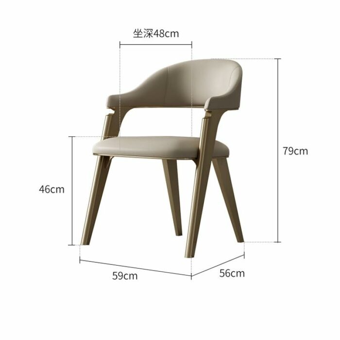 WALNUT Dining Chairs Armrest Comfortable Dressing Table Chair Soft Backrest Furniture Living Room Furniture