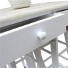 BHVXW Dining Room Kitchen Foldable Wooden Handle Semicircle Dining Cart With Round Stool White