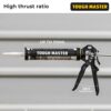 TOUGH MASTER Caulking Gun Professional Sealant Gun Adhesive Application Gun for 310 ml Cartridges Caulks, Sealants, Silicones, Durable Heavy Duty