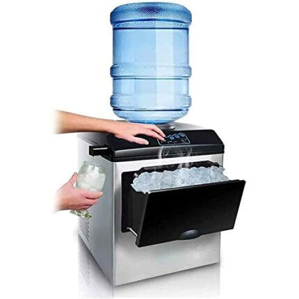 KFJZGZZ Ice Cube Machine with LED Display, 2-in-1 Water Dispenser Built-in Ice Cube Maker Worktop Ice Machine, 25kg Ice Cream per 24 Hours, Ice C