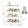 Vockot Small Shoe Rack 6-8 Pairs Sturdy Shoe Shelf 4-Tiers Narrow Stackable Shoe Organizer,Lightweight Kids Shoe Racks for Entryway, Doorway and