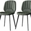 dining chair Kitchen Dining Room Furniture Chairs Set Of 2 Dining Chairs With Metal Feet And Backrest PU Leather Seat Suitable For Kitchen Dining